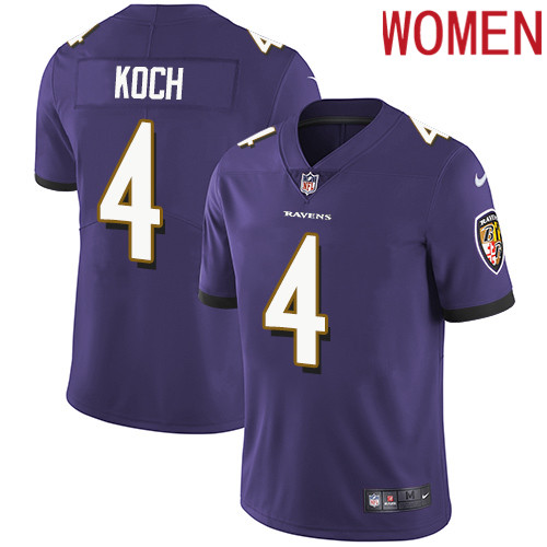 2019 Women Baltimore Ravens #4 Koch purple Nike Vapor Untouchable Limited NFL Jersey->women nfl jersey->Women Jersey